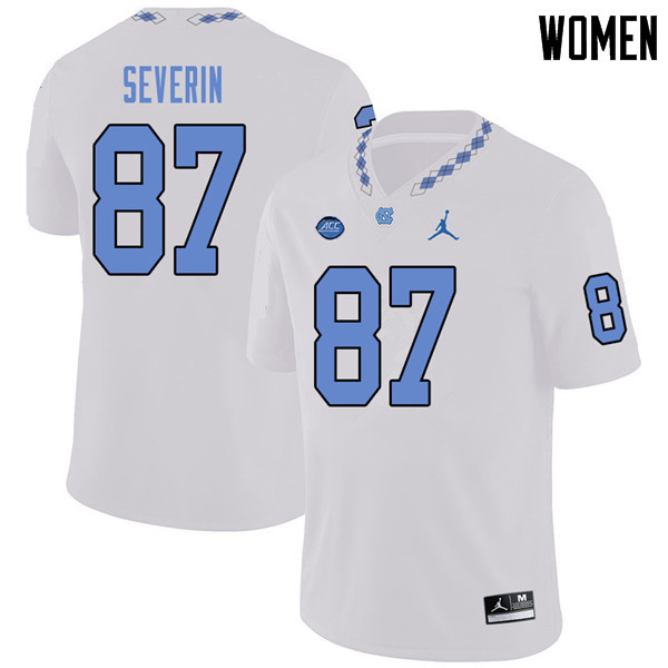 Jordan Brand Women #87 Paul Severin North Carolina Tar Heels College Football Jerseys Sale-White